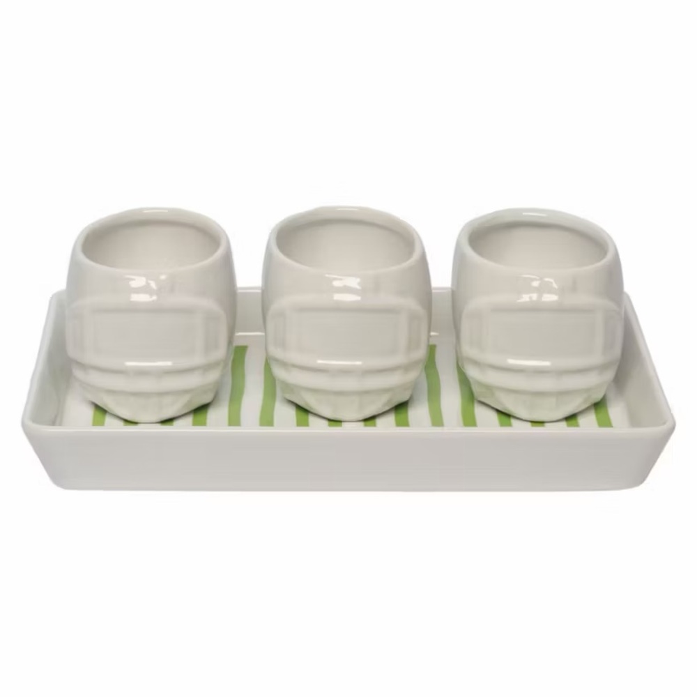 Ceramic Football Helmet and Tray Serveware